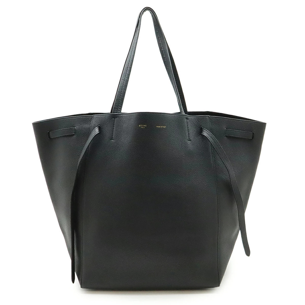 Celine Cabas Phantom Tote Bag Shoulder Hobo Leather Black